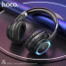 Гарнитура беспроводная полноразмерная Bluetooth HOCO ESD14 Black. Емкость аккумулятора: 200 мАч. Время зарядки: 1 час. Разговор/музыка: 4 часа. Время ожидания: 180 дней. Динамик: 40 мм. Функция: Bluetooth, TF, FM, вызов, красочный градиентный свет. Вес: 1