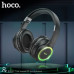 Гарнитура беспроводная полноразмерная Bluetooth HOCO ESD14 Black. Емкость аккумулятора: 200 мАч. Время зарядки: 1 час. Разговор/музыка: 4 часа. Время ожидания: 180 дней. Динамик: 40 мм. Функция: Bluetooth, TF, FM, вызов, красочный градиентный свет. Вес: 1