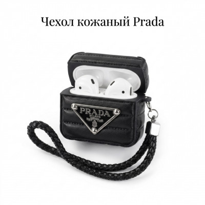 Чехол кожаный Prada для APods 2, цвет Black
