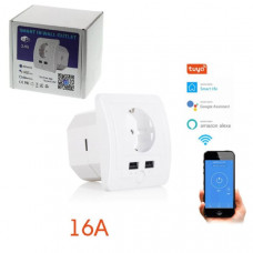 Розетка умная Орбита OT-HOS15 (1 гнездо,16А,Wi-Fi, 2хUSB) Максимальный ток:16А. Рабочее потребление: до 1.3 Вт. Максимальная мощность: 2200 Вт (резистивная нагрузка). Потребляемая мощность в режиме ожидания 0.2 Вт / ч. Источник питания: AC100-240В / 50/60