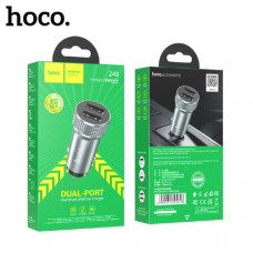 АЗУ 2USB HOCO Z49 2.4A, Metal Gray