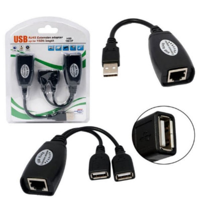 Переходник H60 USB RG45, по витой паре 1M/2F, блистер