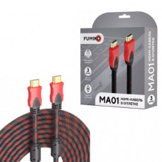 Кабель HDMI-HDMI 3м FUMIKO MA01 с фильтром, 4.9 Гбит/сек (в оплетке)