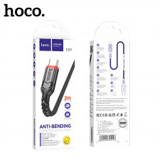 Кабель Type-C HOCO X59 anti-bending 2м, 3A, шнуровая оплетка, Black
