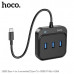 USB HUB 4 порта HOCO HB31 Black (Type-C to USB3.0х4)(L=0.2M)