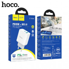 СЗУ-USB-USB-C HOCO C105A PD20W+QC3.0, White