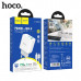 СЗУ-USB-USB-C (Type-C)-Type-C HOCO C105A 1м, PD20W+QC3.0, White (Led lights)