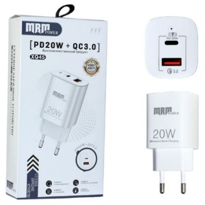 СЗУ-USB-C MRM XQ45 PD20W + QC3.0 5V/3.1A White