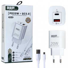 СЗУ-USB-USB-C Micro MRMXQ45 1м, PD20W + QC3.0 5V/3.1A, White