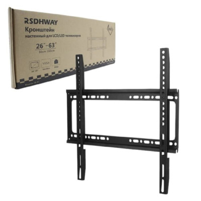 Кронштейн RSDHWAY K002 LED, LCD настенный, 26-63, черный. Размеры: 200х200/200х400/ 400х400. Максимальная нагрузка 40кг. Материал Сталь