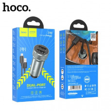 АЗУ-USB MicroUSB HOCO Z49, кабель 1м, 2.4A metal gray