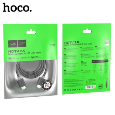 Кабель HDMI-HDMI 2м HOCO US08 HDTV 2.0 4K HD