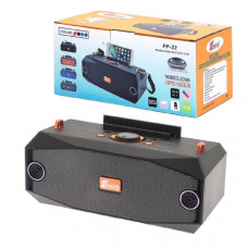 Портативная колонка + антенна телескопическая Fepe FP-22 Grey Bluetooth/FM Встроенный микрофон AUX(3.5мм) вход/ USB/ TF до 32Гб  Размер: 206х88х83 мм Выход питания: USB-5В microUSB - шнур ЗУ в комплекте Питание: от аккумулятора 18650 (1200mA) - в комплект