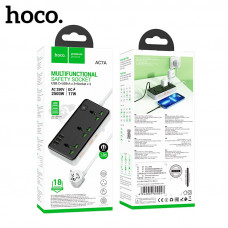 Универсальный сетевой фильтр Hoco AC7A Black, 3 роз., 3USB портов, 1PD17W, 2500W длина шнура 1.5м, Входное напряжение: 100-250V - 50/60 Hz
Совместим с ЕВРО вилкой, USB порты 3шт: 5V/3.4A (3.4А - общая на все порты)
Type-C 5В/3.4A - 1шт