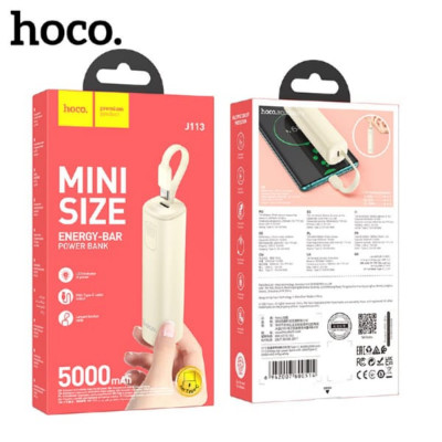 Внешний аккумулятор 5000 mAh HOCO J113 White (Type-C) Емкость: 5000 мАч 18,5 вход: Молния: 5V/2A; выход: автономная линейная молния: 5V/2A. Дисплей: светодиодный индикатор показывает уровень мощности. Размер: 105 x 28 x 28 мм; Вес: 107 г (без зарядного ка