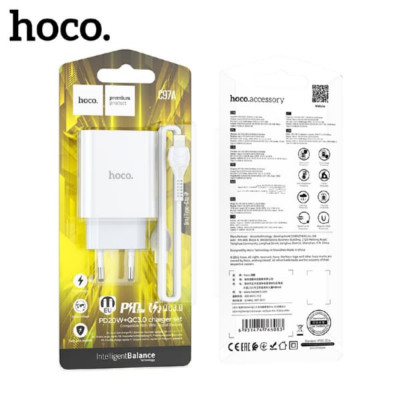 СЗУ-USB-USB-C (Type-C)-Lightning HOCO C97A PD20W+QC3.0 White
Выход: Type-C  20W, USB  18W. Общий выход: 5V/3A.