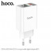СЗУ-USB-USB-C HOCO C100A QC3.0 PD20W, White. Выход: Type-C: 20 Вт; USB-A: 18 Вт; USB-C + USB-A: 5 В/3A. С цифровым дисплеем.