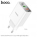 СЗУ-USB-USB-C HOCO C100A QC3.0 PD20W, White. Выход: Type-C: 20 Вт; USB-A: 18 Вт; USB-C + USB-A: 5 В/3A. С цифровым дисплеем.