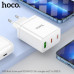 СЗУ-2USB-C-USB (Type-C)-Lightning HOCO N33 1м, PD35W, QC3.0, White. Выход: Type-C 1/2: 35 Вт; USB-A: 22,5 Вт.
