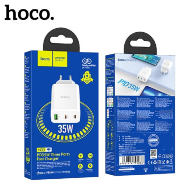 СЗУ-USB-2USB-C HOCO N33 QC3.0 PD35W, White
