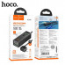 Универсальный сетевой фильтр Hoco AC9A Black 1 розетка, 2USB порта, 1PD30W+USB18W, 2500W, длина шнура 1.5м. Огнестойкий материал для ПК.