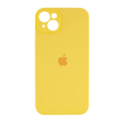Чехол iP 14 Max/Plus Silicone Case с закрытой камерой (Lemonade)