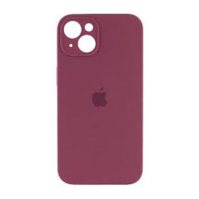 Чехол iP 14 Max/Plus Silicone Case с закрытой камерой (Marsala)