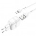 СЗУ-2USB Lightning HOCO C77A 1м, 2.4А, White