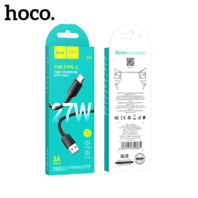 Кабель Type-C HOCO X96 1м, 3A, 27W, TPE, Black