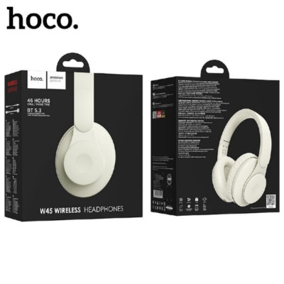 Гарнитура беспроводная полноразмерная Bluetooth HOCO W45 White. Емкость аккумулятора: 400 мАч. Время зарядки: около 2 часов. Размеры: 190х169х80 мм. Вес: 163г. Поддержка режимов ВТ, AUX.