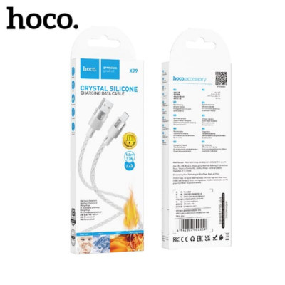 Кабель Micro USB HOCO X99 1м, 2.4A, силикон, Gray