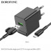 СЗУ-USB Micro BOROFONE BAS12A QC3.0A, длина кабеля 1 метр, Black