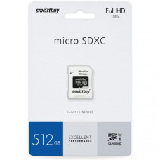 Карта памяти MicroSDXC 512GB Smart Buy Class10 UHS-1+ SD адаптер