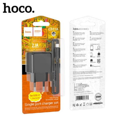 СЗУ-USB Type-C HOCO CS11A 1м, 2.1A, Black (28/168)