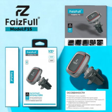 Держатель мобильного телефона магнитный на дефлектор FaizFull F15. Вращение на 360 градусов. В комплекте 2 пластины для магнитного держателя.