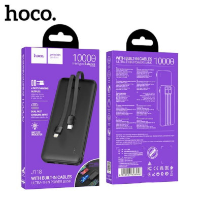 Внешний аккумулятор 10000 mAh HOCO J118 Speed Black
Вход: USB-C/Micro 5V=2A., Выход:USB-A1/A2 5V=2A.Огнестойкий материал ABS + PC. Литий-ионный полимерный аккумулятор. Емкость 10000мАч 37Втч. Встроенный кабель: iP/USB-C 5V=2.4A