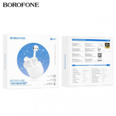 Гарнитура вкладыши Bluetooth Borofone BW45 White. Емкость батареи: зарядный чехол 300mAh; гарнитура 30mAh. Время работы: 4 часа, в режиме ожидания: 200 ч.