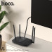 Wi-Fi роутер HOCO DQ03 Vast. Интерфейс: LAN: 4х1000 Мбит/с, WAN: 1х1000 Мбит/с. Мощность зарядки: 12 В постоянного тока/1 А. Антенна: 2х2,4 ГГц (5 дБи) + 2х5 ГГц (5 дБи). Скорость беспроводной связи: 2,4 ГГц: 573,5 Мбит/с, 5 ГГц: 1201 Мбит/с. Память: Flas