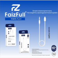 Аудио переходник Lightning(AM)-Jack3,5(AM) FaizFull FP31 1м