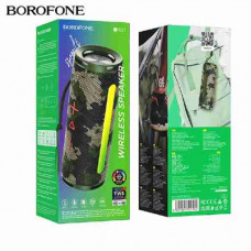 Портативная колонка Borofone BR31 Camouflage Портативная колонка Borofone BR31 Black 1. Bluetooth 5.3; чип: JL AC6965E. 2. Емкость батареи: 1500mAh; Время зарядки: 3 ч. 3. Время работы: 3 ч. 4. Динамик: 52ммх2; мощность: 5Wх2. 5. Размер: 196х72.5х71.6мм; 