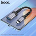 OTG переходник с кабелем USB(AF)/Type-C HOCO UA24 USB3.0 0.17м, Metal Gray