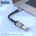 OTG переходник с кабелем USB(AF)/Type-C HOCO UA24 USB3.0 0.17м, Metal Gray