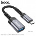OTG переходник с кабелем USB(AF)/Type-C HOCO UA24 USB3.0 0.17м, Metal Gray