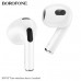Гарнитура вкладыши Bluetooth Borofone BW58 White. Емкость батареи: зарядный чехол 300mAh; гарнитура 30mAh. Время работы: 4 ч, в режиме ожидания: 150 ч.С ремешком.Поддержка переключения ведущий-ведомый, переключение песен, вызов голосового помощника и др.