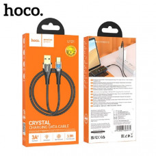 Кабель Type-C HOCO U121 1.2м, 3A, шнуровой, Black