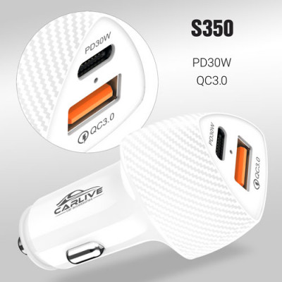 АЗУ-USB+PD CARLIVE CR34 PD25W+QC3.0 White, в блистере