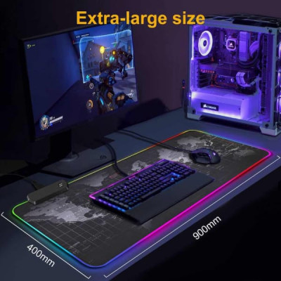 Коврик для мышки тканевый игровой Faizfull PAD90 RGB-подсветка, кабель USB-micro, 90х40см