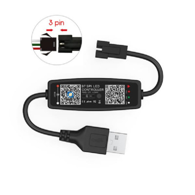 Контроллер Огонек OG-LDL43 LED USB 5В (Bluetooth, RGB, 3PIN) (VCC+DAT+GND) Bluetooth контроллер использует приложение ZENGGE (совместима с IOS 9.0/ Android 5.0 / Bluetooth 4.0 и выше). Интерфейс подключения: Bluetooth 4.2. Рабочее напряжение: 5V. Встроенн