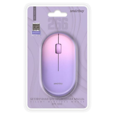 Мышь беспроводная Smartbuy 266AG (SBM-266AG-V) фиолетовый, оптическая(1/40)