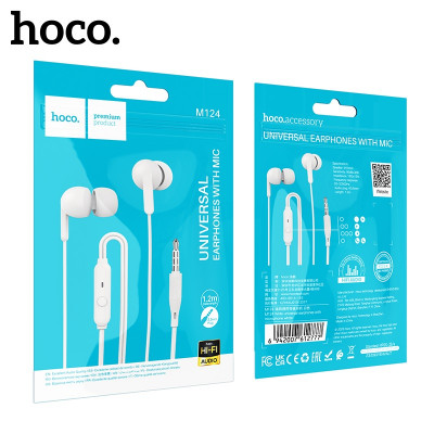 АКЦИЯ!!! Гарнитура вакуумная HOCO M124 White. Продается КРАТНО 15шт!!!